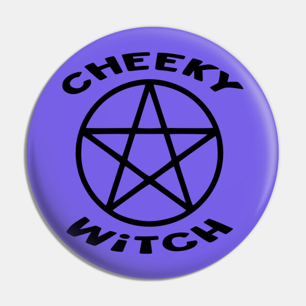 Cheeky Witch® Pentacle with Flying Witch Back Print Pin by Cheeky Witch