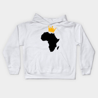 African King, African Queen, Africa, Crown Kids Hoodie