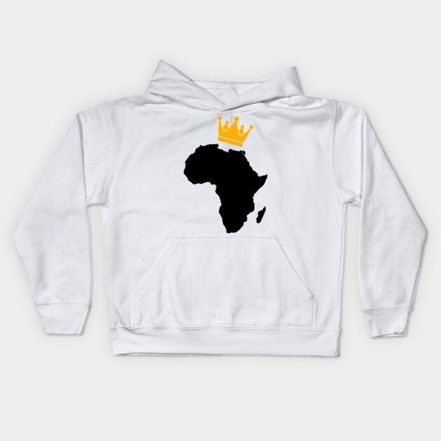 African King, African Queen, Africa, Crown Kids Hoodie by UrbanLifeApparel