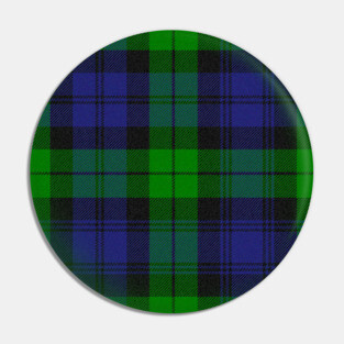 Black Watch Clan Scottish Tartan Plaid Pattern Pin