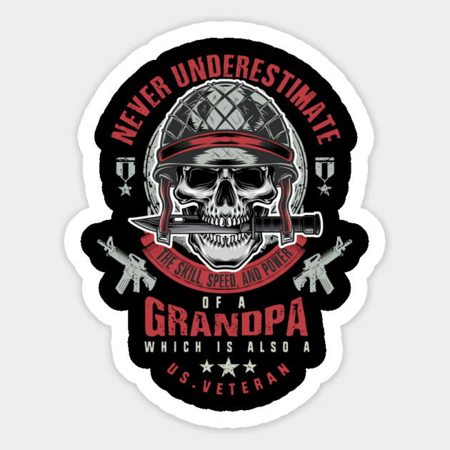 Grandpa Veteran Never Underestimate a Veteran Grandpa Father’s Day Gift Magnet by creative