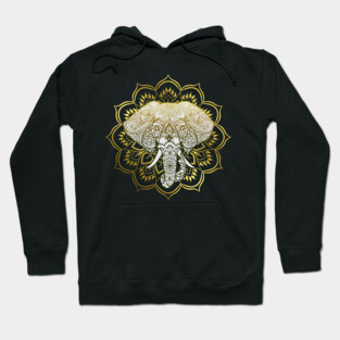Golden Mandala Elephant Hoodie