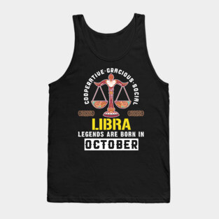 Zodiac Libra: Born In October Tank Top