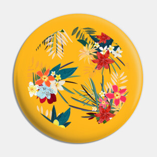Frangipani, lily palm leaves tropical vibrant summer flower Pin