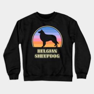 Belgian Sheepdog Vintage Sunset Dog Crewneck Sweatshirt