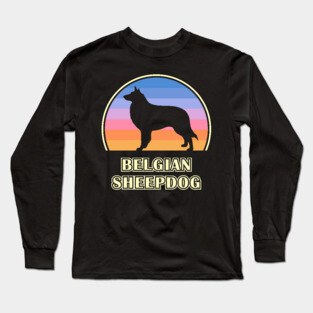Belgian Sheepdog Vintage Sunset Dog Long Sleeve T-Shirt