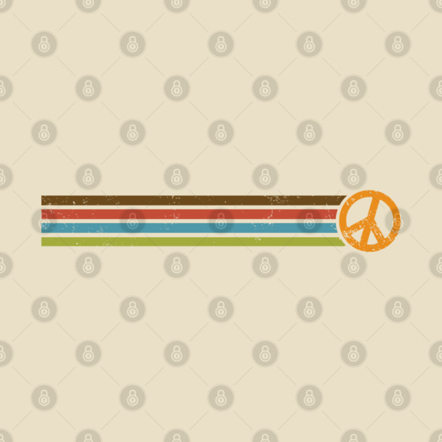 RETRO PEACE STRIPES - 70s Vintage Color Palette by Jitterfly