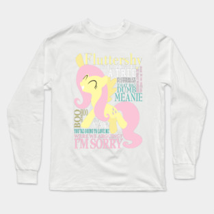 Many Words of Fluttershy Long Sleeve T-Shirt