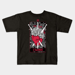 3 Swords Tarot Card - Red Kids T-Shirt