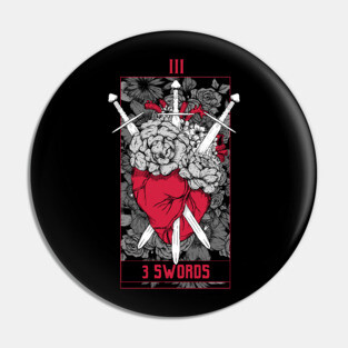 3 Swords Tarot Card - Red Pin