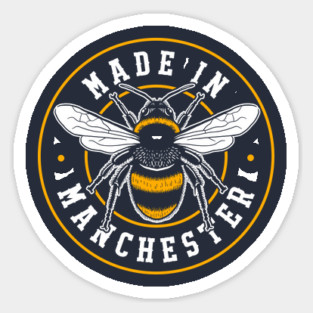 Made In Manchester Worker Bee Pocket Badge Sticker