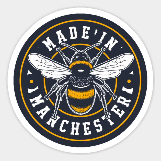 Made In Manchester Worker Bee Pocket Badge Magnet by dumbshirts