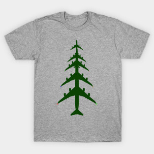Airliner Airplane Christmas Tree Aviation Holiday Design T-Shirt