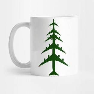 Airliner Airplane Christmas Tree Aviation Holiday Design Mug