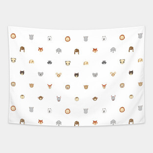 Animals - White Tapestry