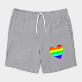 Bright Rainbow Love Heart Shorts