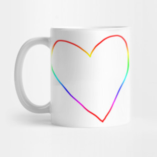 Spectrum Rainbow Heart Outline Mug