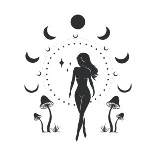 Moon Mushroom Goddess T-Shirt