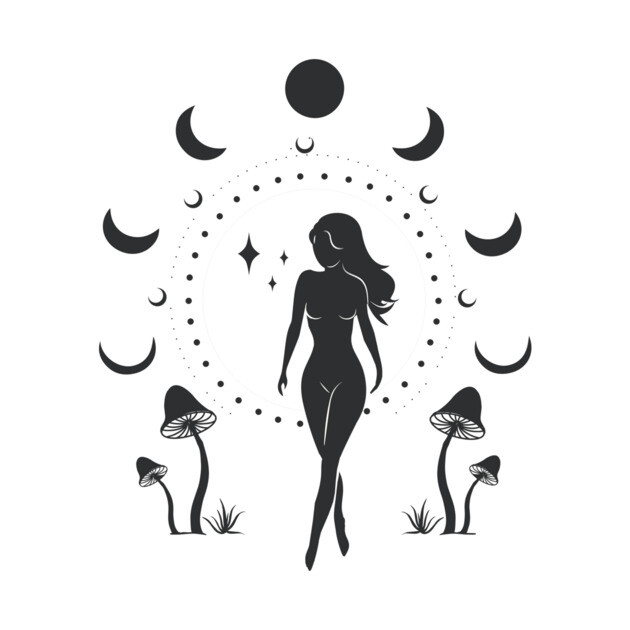 Moon Mushroom Goddess by studioaartanddesign
