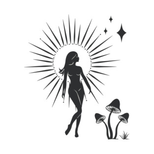 Walking Sun Mushroom Goddess T-Shirt