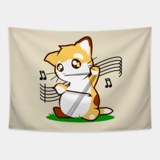 Cello Kitty Tapestry