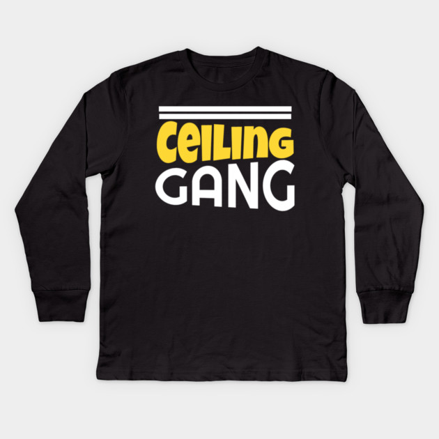 Ceiling Gang Funny Meme PewDiePie Haters Kids Long Sleeve T-Shirt by DrollDrifter
