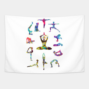 Yoga figures Tapestry