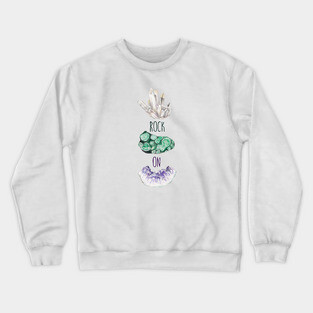Rock On Malachite Quartz Amethyst Crewneck Sweatshirt