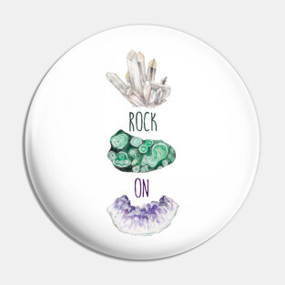 Rock On Malachite Quartz Amethyst Pin