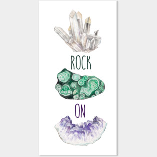 Rock On Malachite Quartz Amethyst Posters and Art