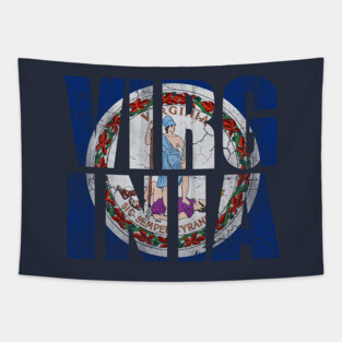 Patriotic Virginia Flag State Stack Tapestry