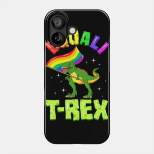 Equali T-Rex Dinosaur with Rainbow Pride Flag Phone Case