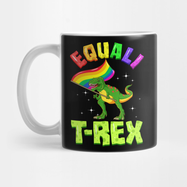 Equali T-Rex Dinosaur with Rainbow Pride Flag by creative