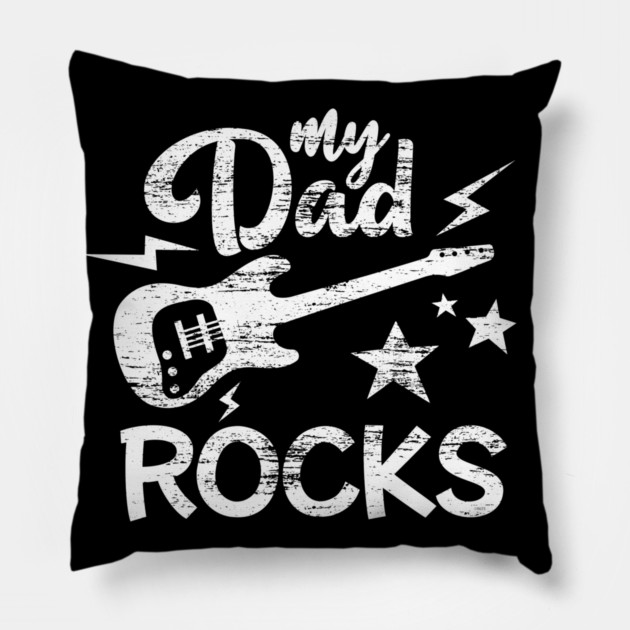 My Dad Rocks Minimalist Grunge Style Funny Gift Pillow by creative
