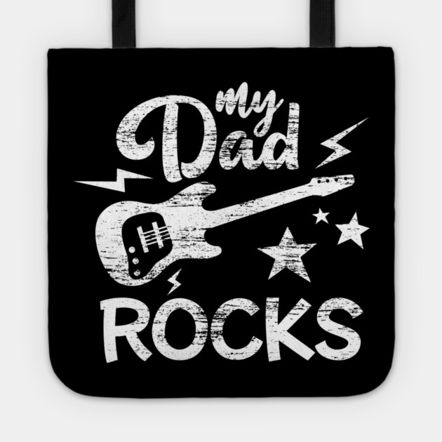 My Dad Rocks Minimalist Grunge Style Funny Gift Tote by creative