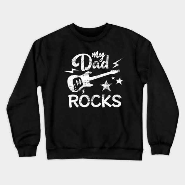 My Dad Rocks Minimalist Grunge Style Funny Gift Crewneck Sweatshirt by creative