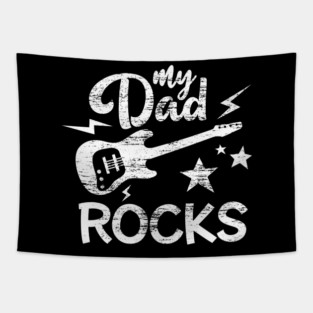 My Dad Rocks Minimalist Grunge Style Funny Gift Tapestry