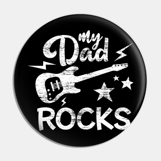 My Dad Rocks Minimalist Grunge Style Funny Gift Pin by creative