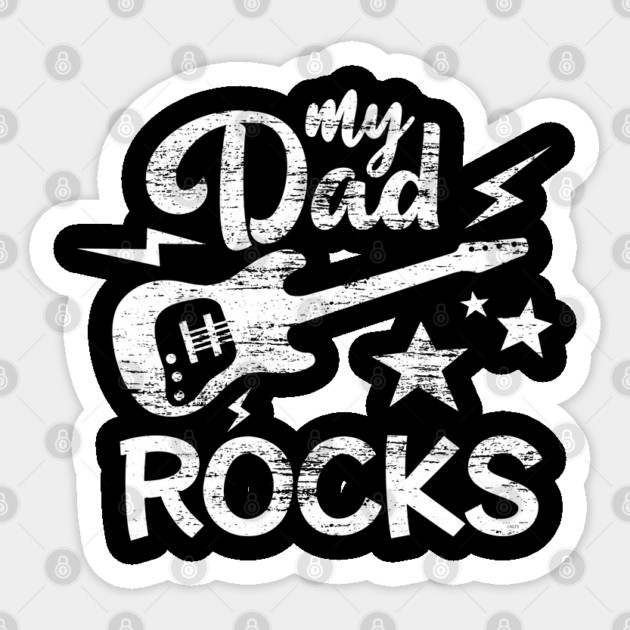 My Dad Rocks Minimalist Grunge Style Funny Gift Sticker by creative
