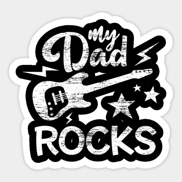 My Dad Rocks Minimalist Grunge Style Funny Gift Magnet by creative