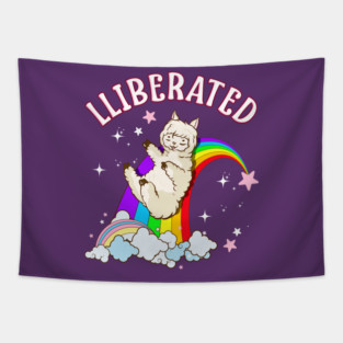 Rainbow Llama Gay Pride Funny Gift Tapestry