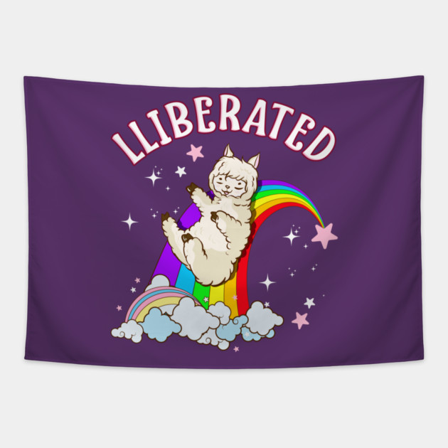 Rainbow Llama Gay Pride Funny Gift Tapestry by creative