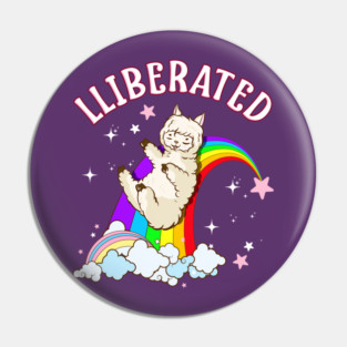Rainbow Llama Gay Pride Funny Gift Pin