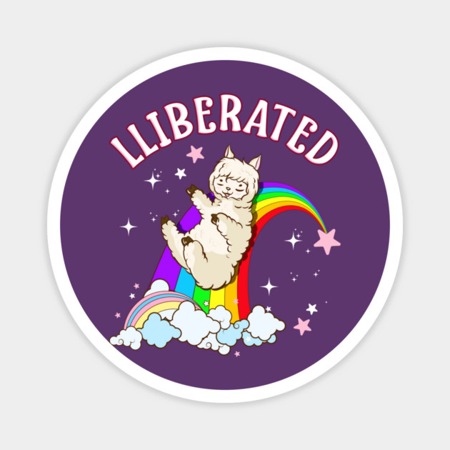 Rainbow Llama Gay Pride Funny Gift Magnet by creative