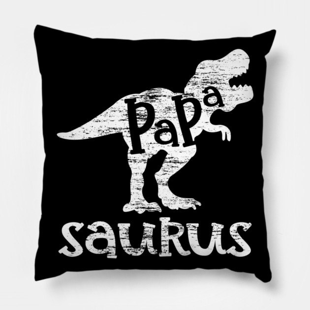 Papa Saurus Minimalist Grunge Style Funny Pillow by creative