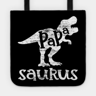 Papa Saurus Minimalist Grunge Style Funny Tote