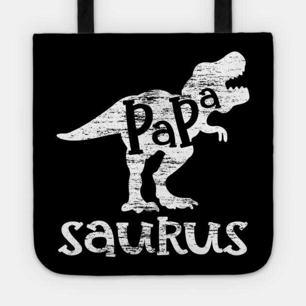 Papa Saurus Minimalist Grunge Style Funny Tote by creative