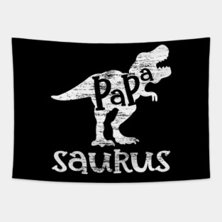 Papa Saurus Minimalist Grunge Style Funny Tapestry