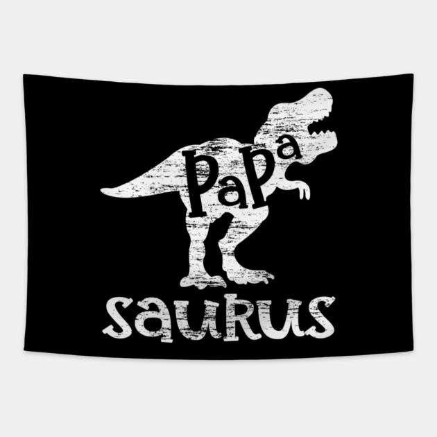 Papa Saurus Minimalist Grunge Style Funny Tapestry by creative