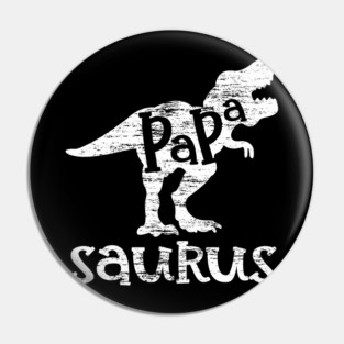 Papa Saurus Minimalist Grunge Style Funny Pin
